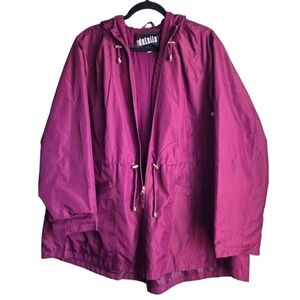 Intl. Details Plus Size 22/24 Gorpcore Plum Hooded Windbreaker Anorak